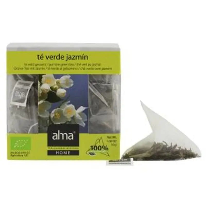 Alma Home Green Tea Jasmine Infusion 15Piramides. Eco Vegan