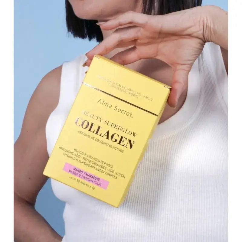 Alma Secret Beauty Superglow Collagen Mango & Passion Fruit Flavour , 30x4 grams