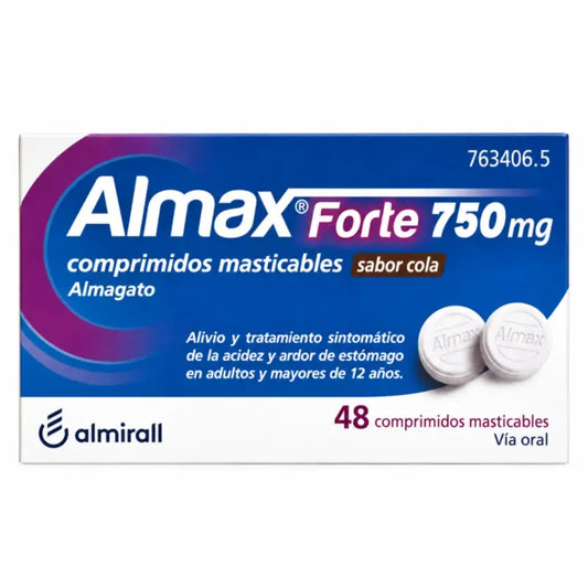 Almax forte 750 Mg Cola Flavour 48 tablets