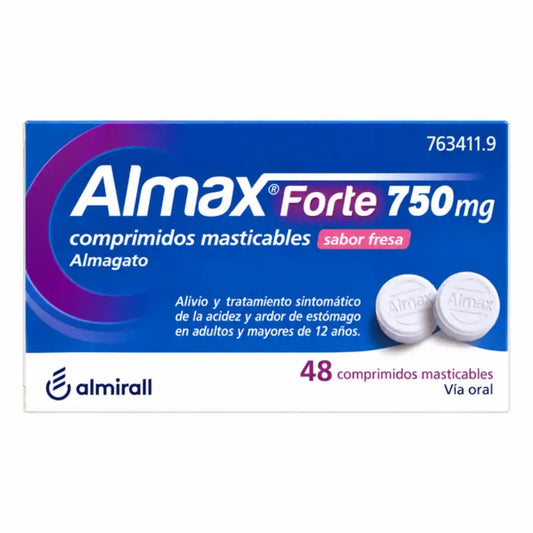Almax forte 750 Mg Strawberry Flavour, 48 chewable tablets