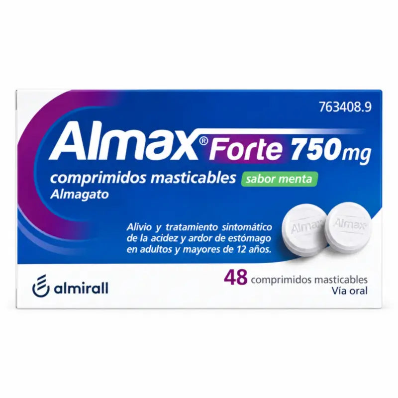 Almax forte 750 Mg Mint Flavour, 48 tablets