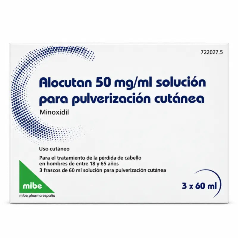 Alocutan 50 mg/ml Minoxidil Skin Spray Solution 3 Bottles, 60 ml
