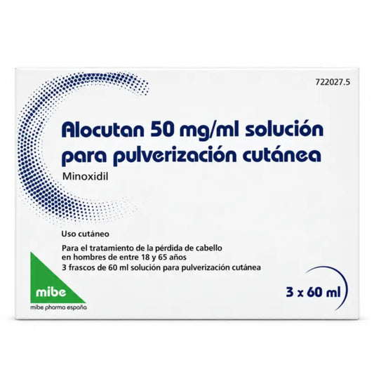 Alocutan 50 mg/ml Minoxidil Skin Spray Solution 3 Bottles, 60 ml