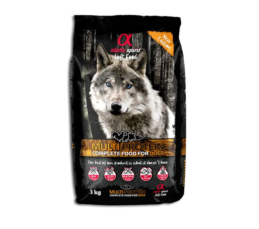 Alpha Spirit Canine Multiproteico Semihumedo 3Kg, dog food for dogs