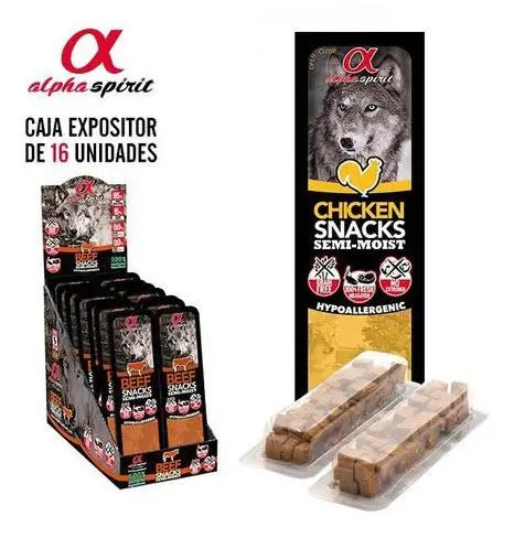 Alpha Spirit Canine Snack Chicken Box 16X35Gr, snack for dogs