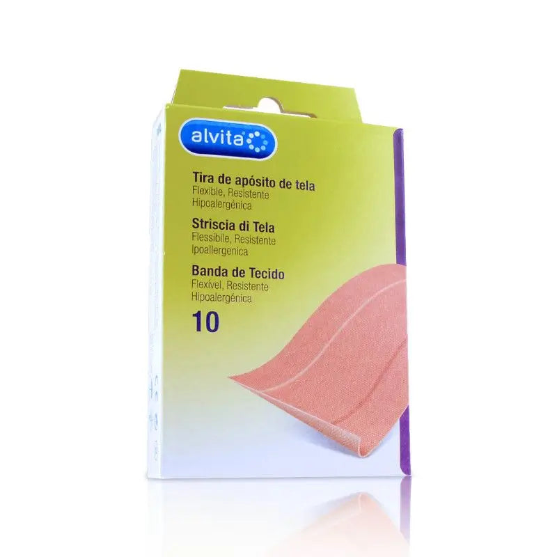 Alvita Fabric Dressing Strip 10 Cm X 6 Cm, 10 Units