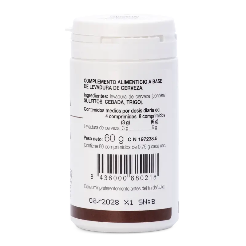 Ana Maria Lajusticia Brewer's Yeast + Wheat Germ + Thiamine (B1), 80 tablets