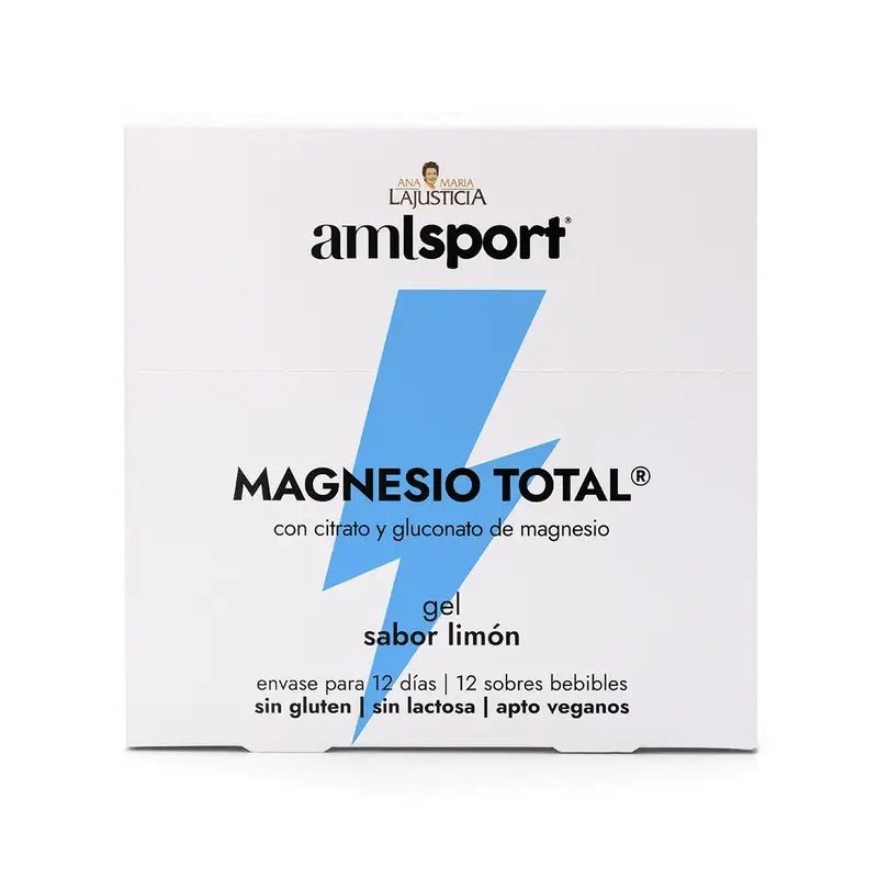 AML SPORT Magnesium Total gel lemon flavour, 12 sachets of 20 ml