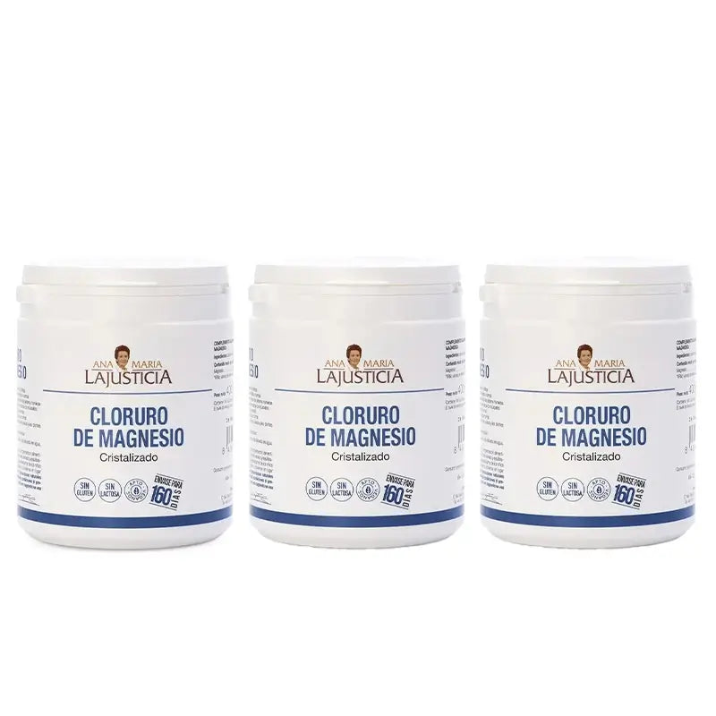 Ana Maria Lajusticia Crystallised Magnesium Chloride, 3x400 grams