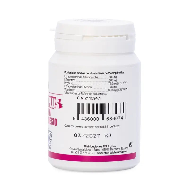 Ana Maria Lajusticia Tryptophan Plus with Ashwagandha + Rhodiola and Magnesium, 60 tablets