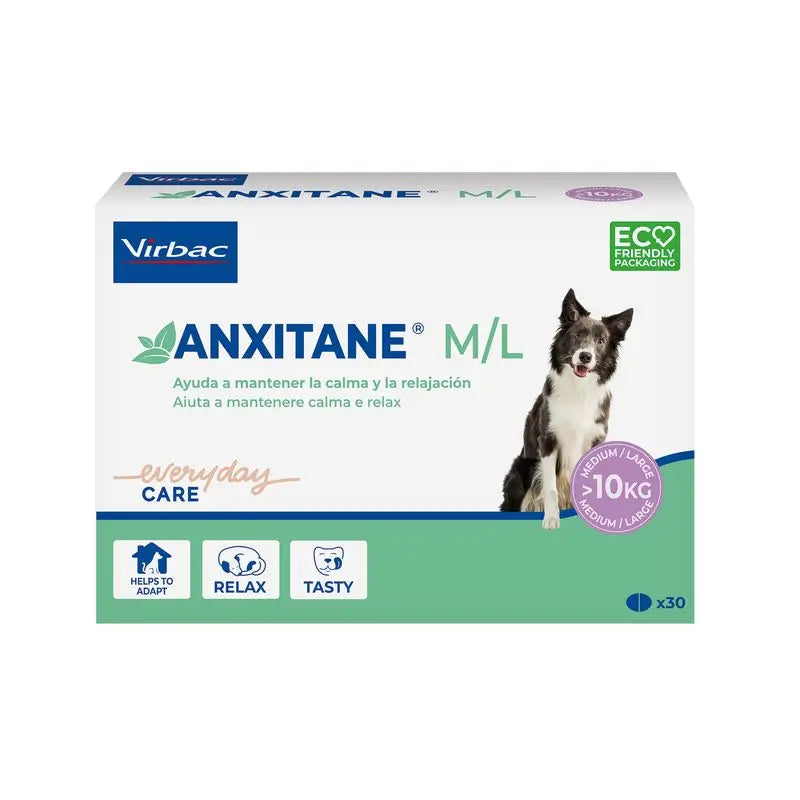 Virbac Anxitane M/L, 30 Relaxing Tablets For Dogs +10Kg