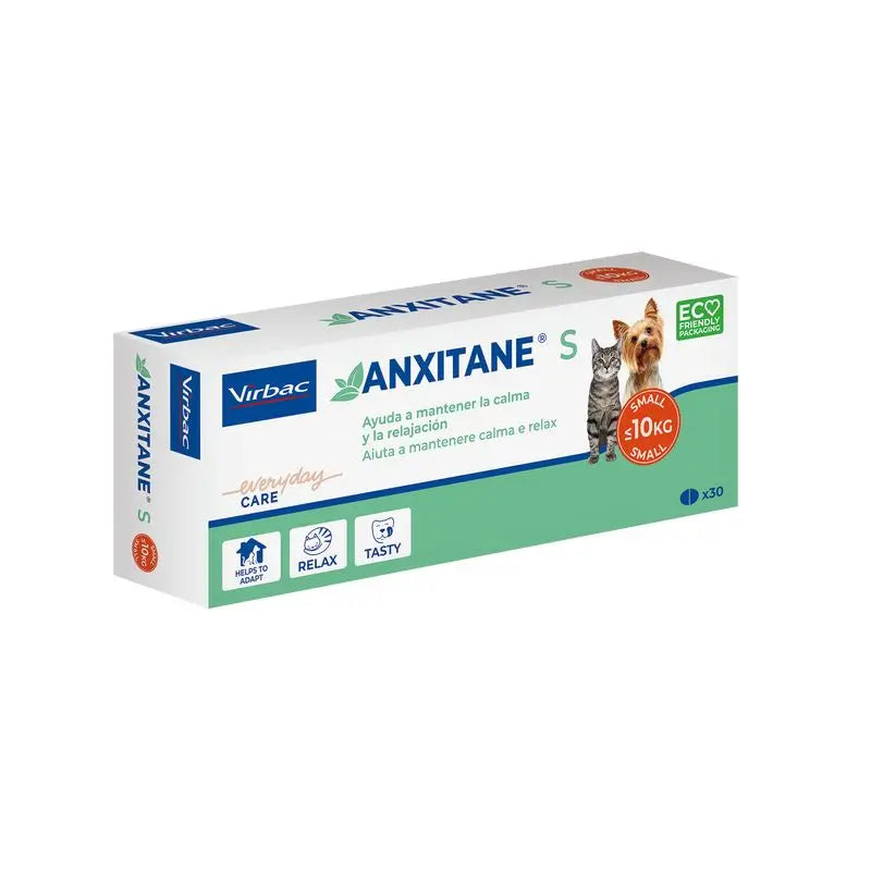 Virbac Anxitane S, 30 Relaxing Tablets For Cats and Dogs 0 - 10kg
