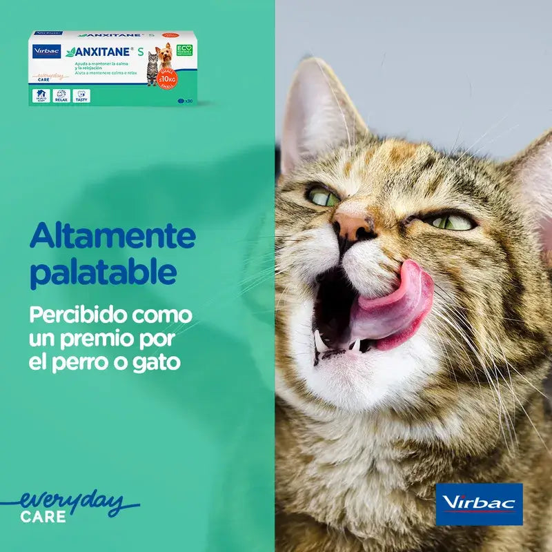 Virbac Anxitane S, 30 Relaxing Tablets For Cats and Dogs 0 - 10kg