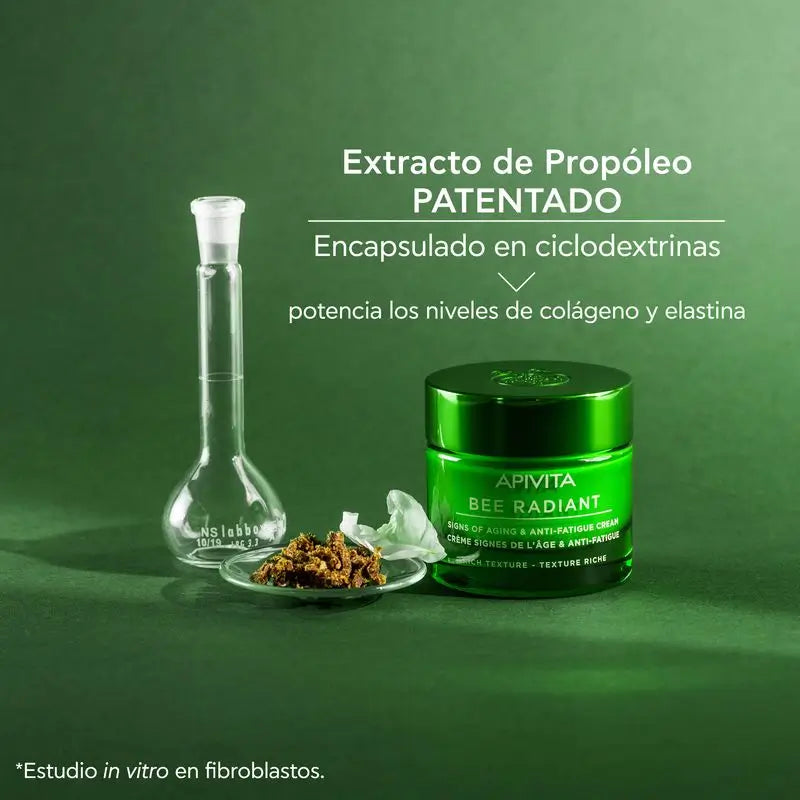 APIVITA Bee Radiant Age-Reducing and Anti-Fatigue Cream with White Peony and Patented Propolis