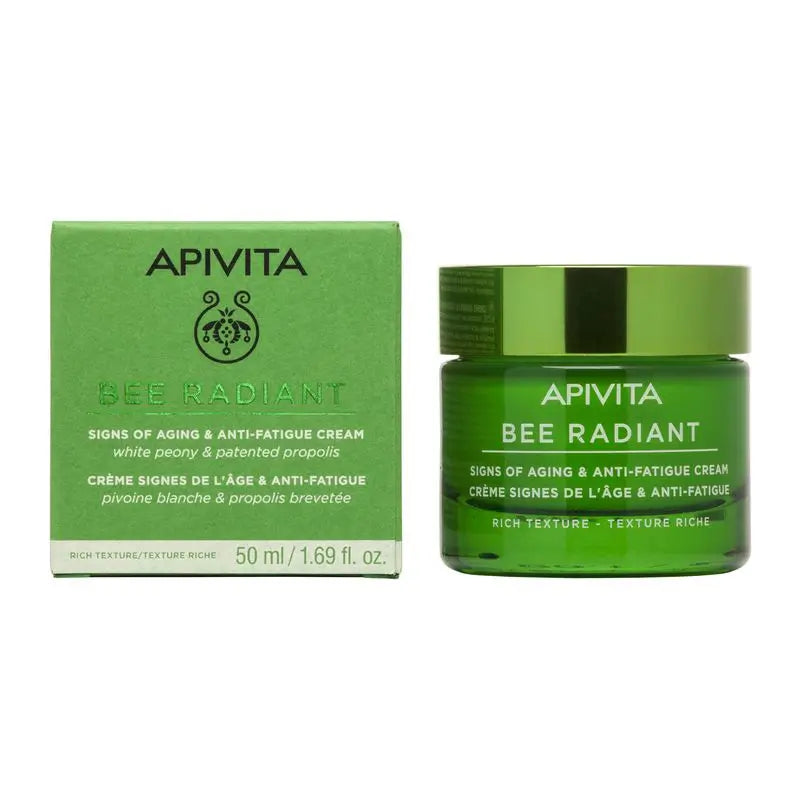 APIVITA Bee Radiant Age-Reducing and Anti-Fatigue Cream with White Peony and Patented Propolis