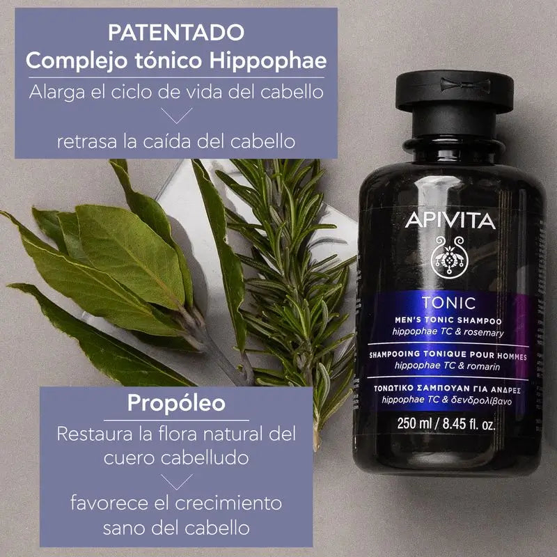 APIVITA Men's Hair Loss Toning Shampoo with Sea Buckthorn and Rosemary 250 ml