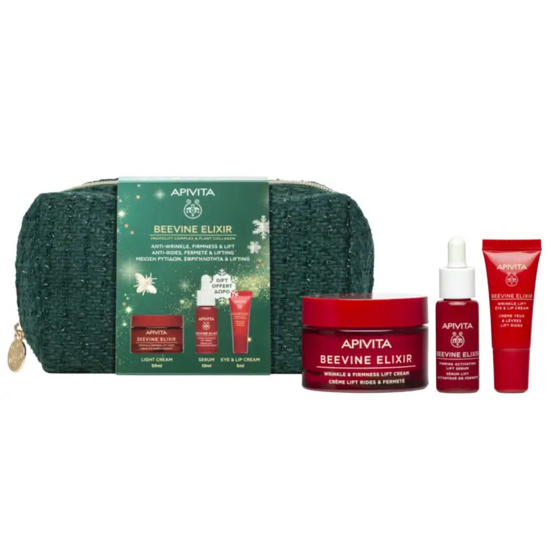 Apivita Beevine Elixir Routine Gift Set: Light Cream + Free Gifts, 50 + 10 + 5 ml