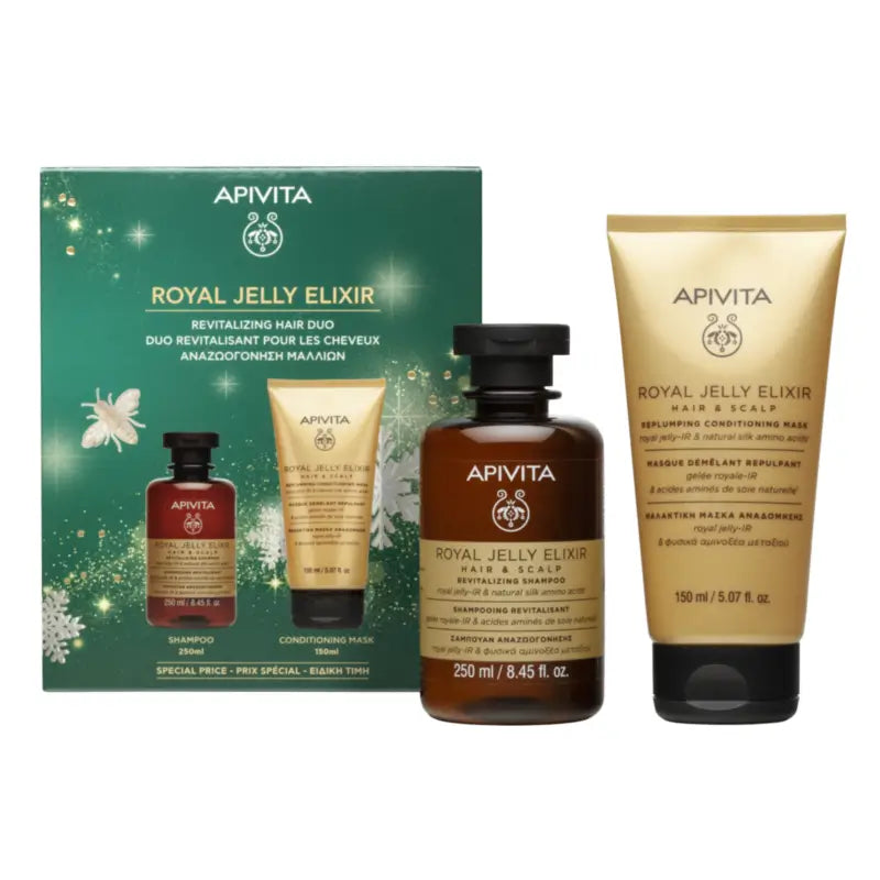 Apivita Royal Jelly Elixir Shampoo + Conditioner Set, 250 + 150 ml