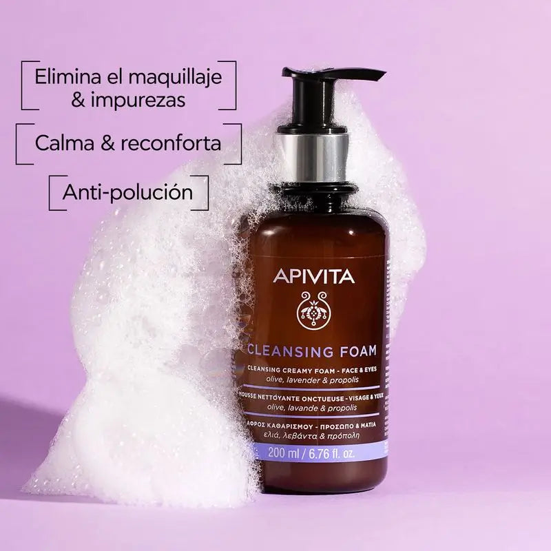 APIVITA Facial Cleansing Foaming Facial Cream Olive & Lavender 200 ml