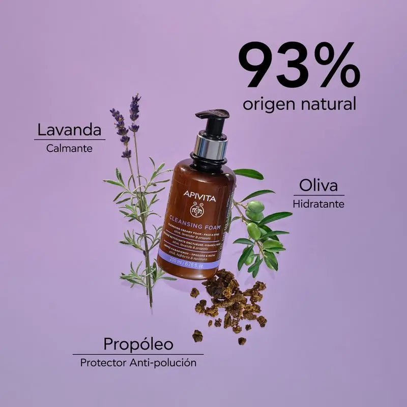 APIVITA Facial Cleansing Foaming Facial Cream Olive & Lavender 200 ml