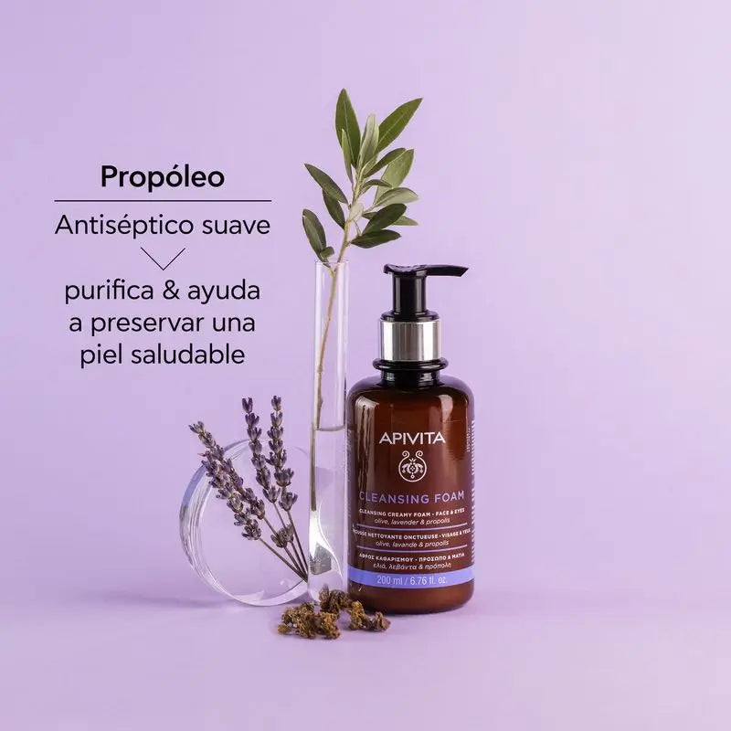 APIVITA Facial Cleansing Foaming Facial Cream Olive & Lavender 200 ml
