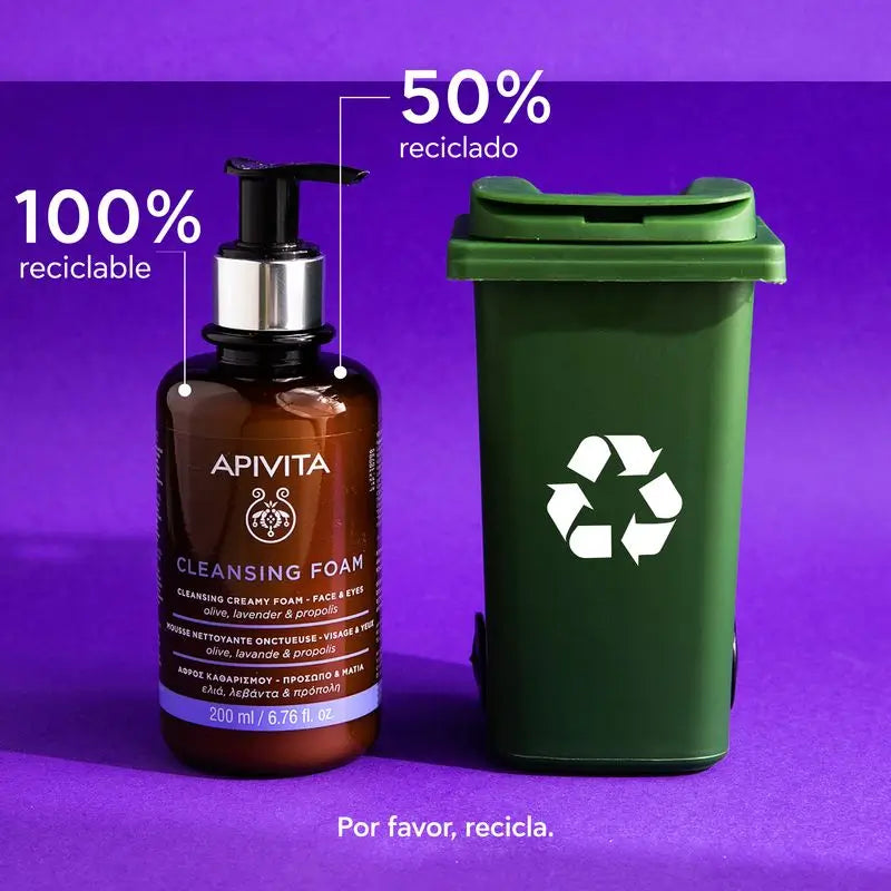 APIVITA Facial Cleansing Foaming Facial Cream Olive & Lavender 200 ml