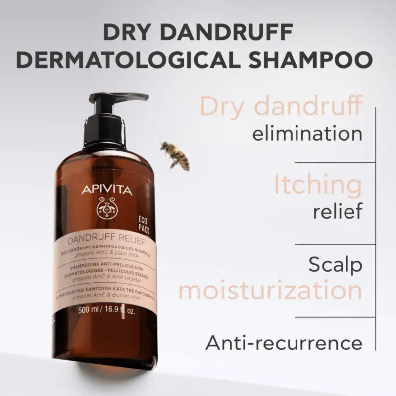 Apivita Ecopack – Dermatological Shampoo for Dry Dandruff, 500 ml