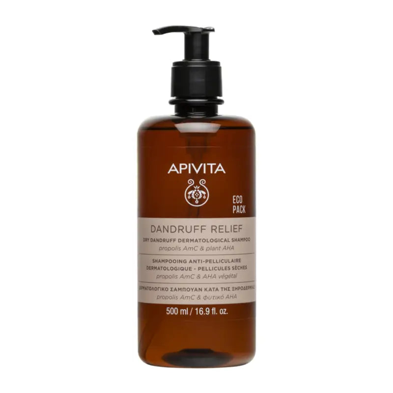 Apivita Ecopack – Dermatological Shampoo for Dry Dandruff, 500 ml