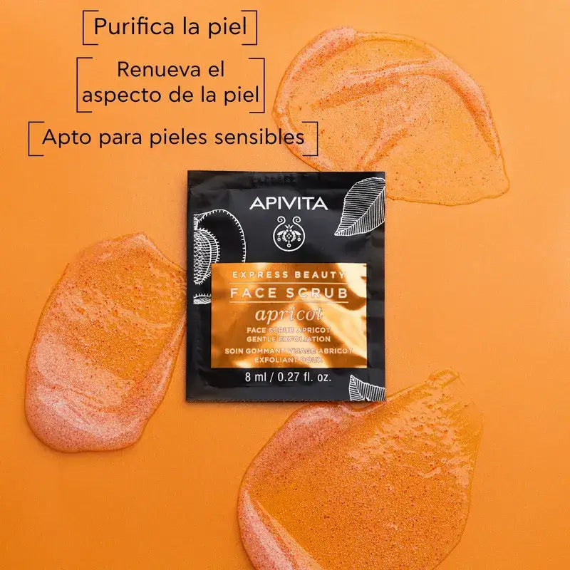 Apivita Express Beauty Apricot Exfoliating Scrub, 2x8 ml