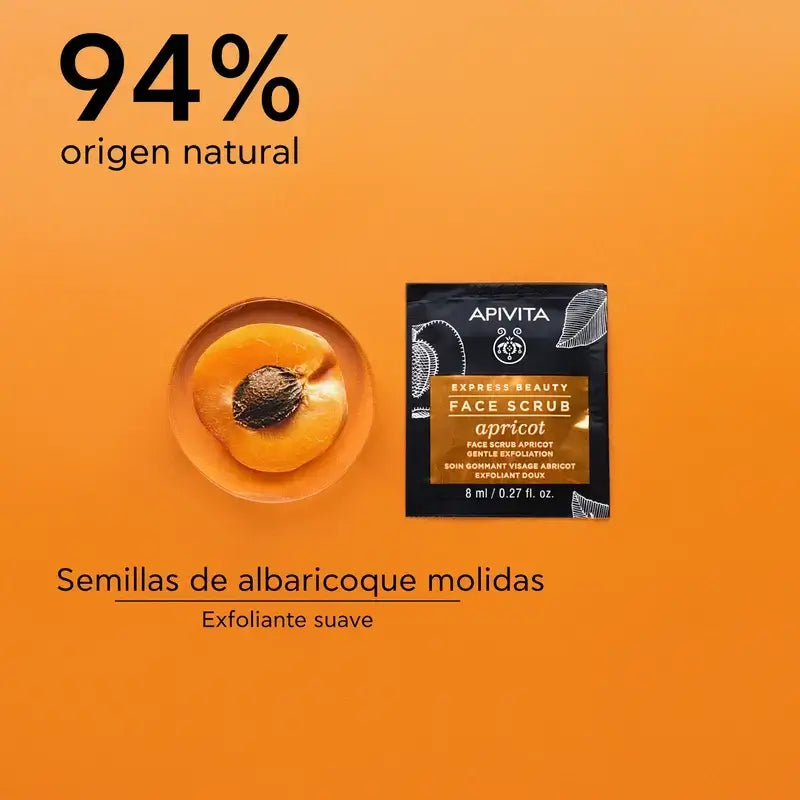 Apivita Express Beauty Apricot Exfoliating Scrub, 2x8 ml
