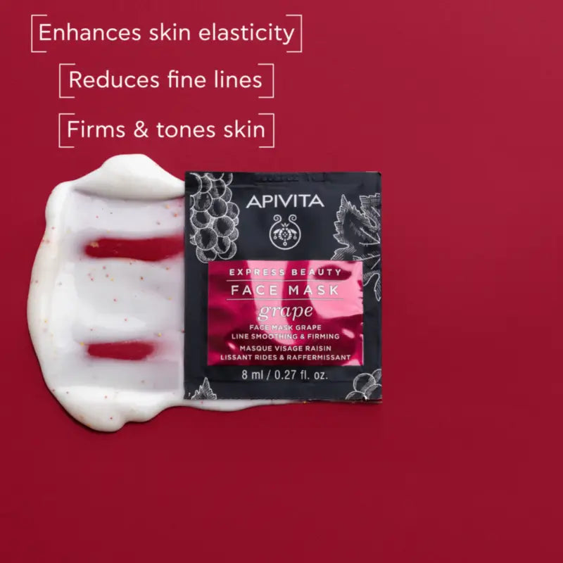 Apivita Express Beauty Grape Face Mask - Anti-Wrinkle, 2x8 ml