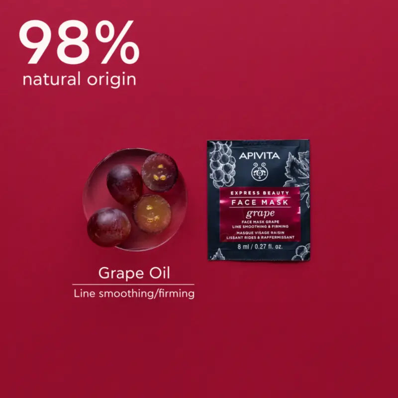 Apivita Express Beauty Grape Face Mask - Anti-Wrinkle, 2x8 ml