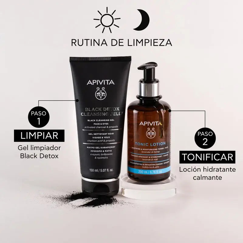 APIVITA Black Detox Cleanser with Active Charcoal and Propolis 150 ml