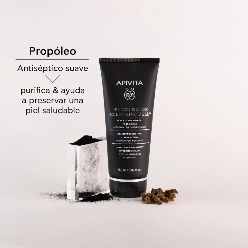 APIVITA Black Detox Cleanser with Active Charcoal and Propolis 150 ml