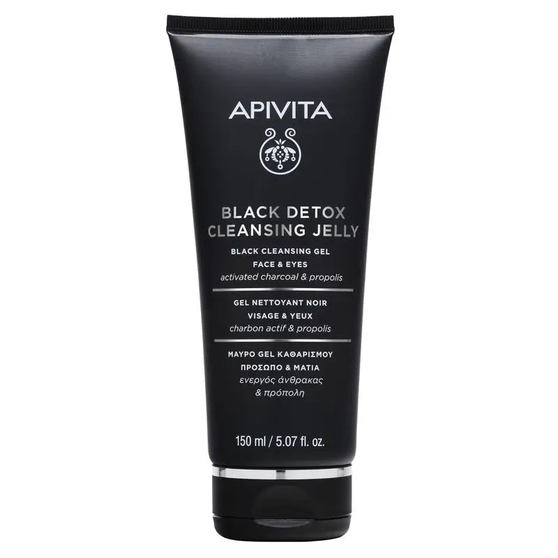 APIVITA Black Detox Cleanser with Active Charcoal and Propolis 150 ml