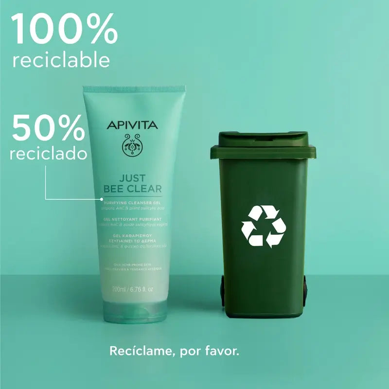 Apivita Just Bee Clear Purifying Cleansing Gel, 200 ml