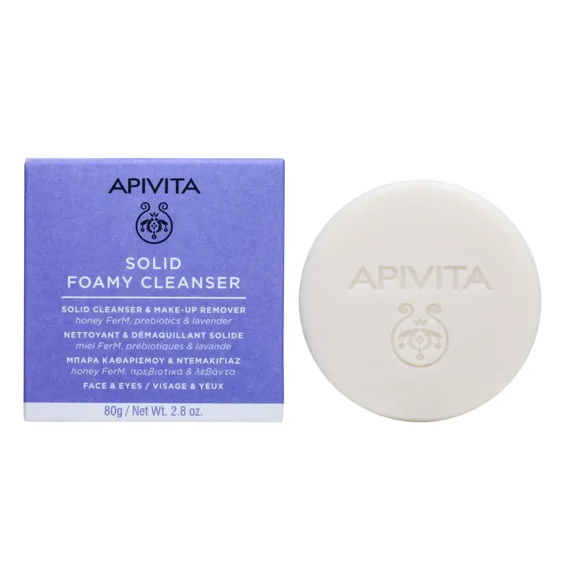 Apivita Cleanser & Make-up Remover Solid Face & Eye Cleanser, 80 G