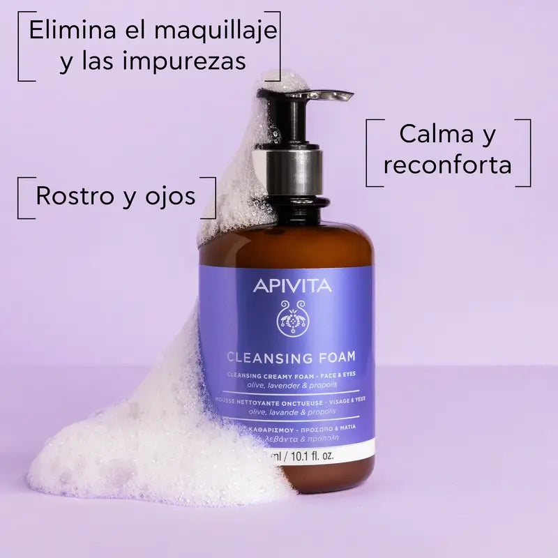 Apivita Facial Cleansing Promotion - Facial & Eye Cleansing Foaming Cream Cleanser, 300ml