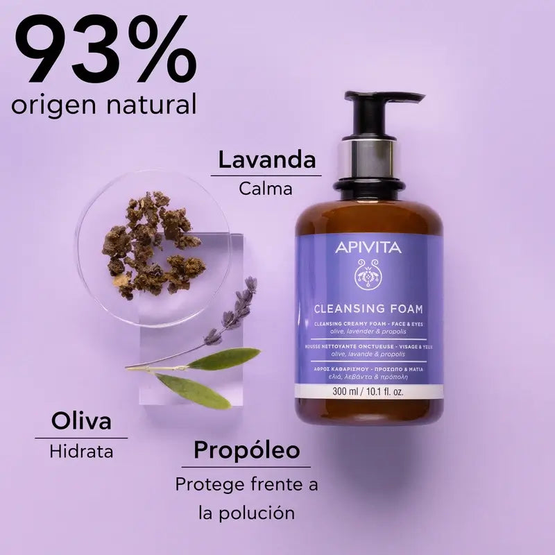 Apivita Facial Cleansing Promotion - Facial & Eye Cleansing Foaming Cream Cleanser, 300ml