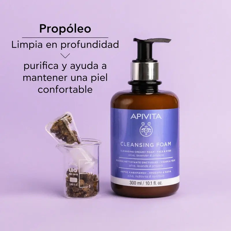 Apivita Facial Cleansing Promotion - Facial & Eye Cleansing Foaming Cream Cleanser, 300ml