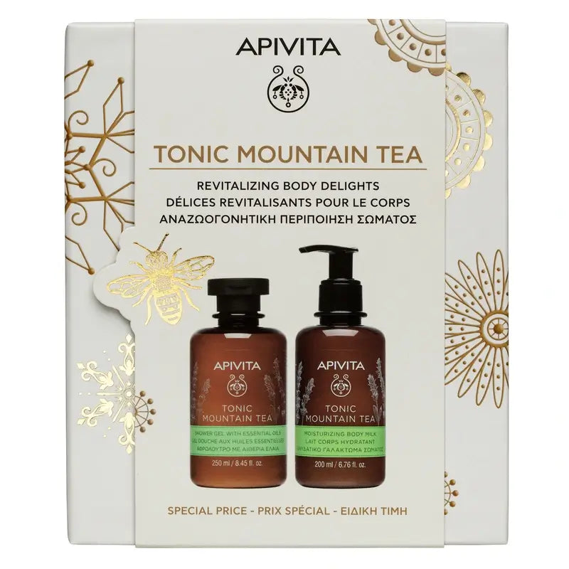 Apivita Promo Mountain Tea Tonic Shower Gel, 250Ml + Body Milk 200Ml