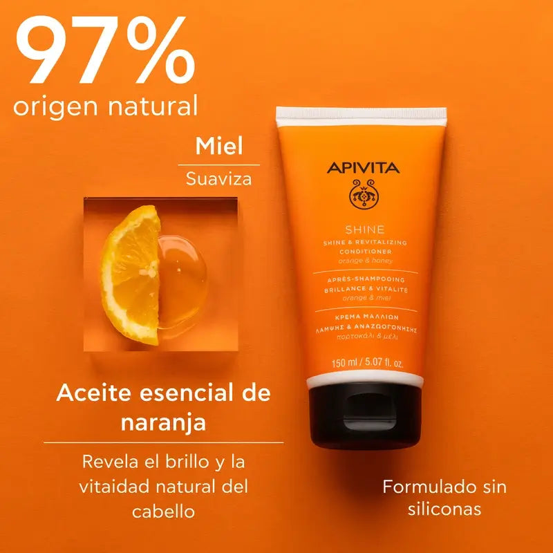 APIVITA Conditioner Shine & Vitality for All Hair Types with Orange & Honey 150 ml