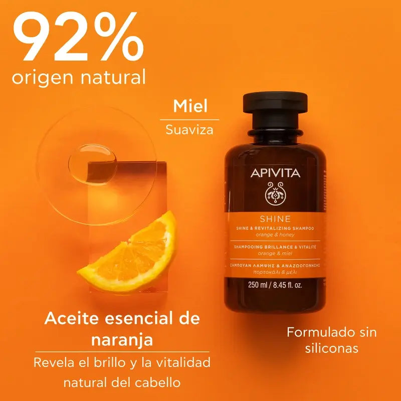 APIVITA Shine & Vitality Shampoo with Orange & Honey 250 ml