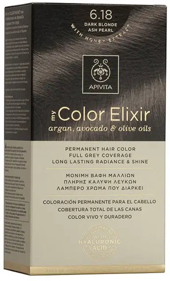 APIVITA My Color Elixir Dye N 6.18 Dark Ash Pearly Blonde