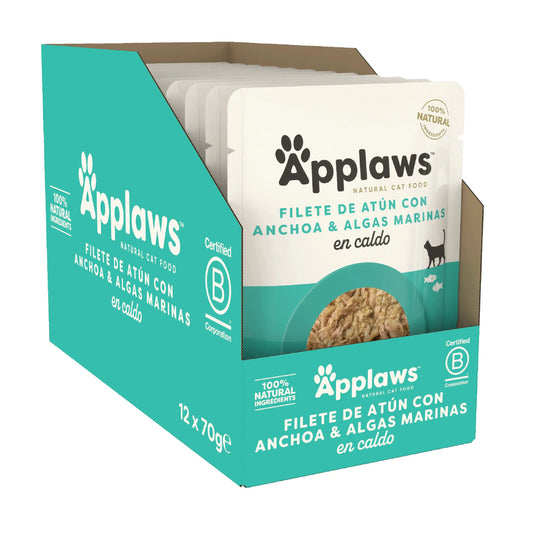 Applaws Cat Tuna Envelope with Whole Anchovy 12X70Gr