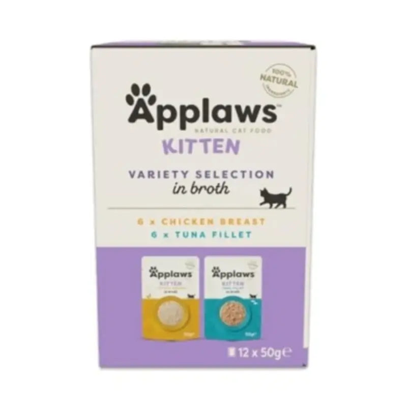 Applaws Cat Kitten Selection Assorted Broth, 12 x 50 g