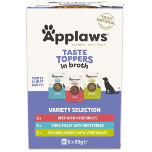 Applaws Dog Assorted Broth Toppers Multipack, 6 x 85 g