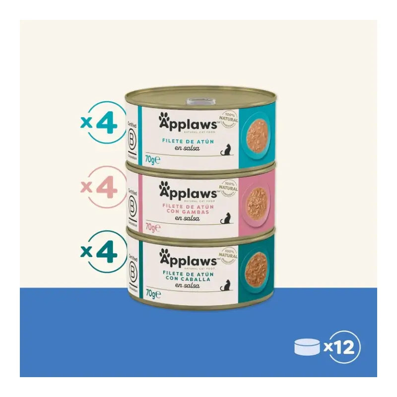 Applaws Cat Tinned Fish Selection in Sauce Multipack, 12 x 70 g