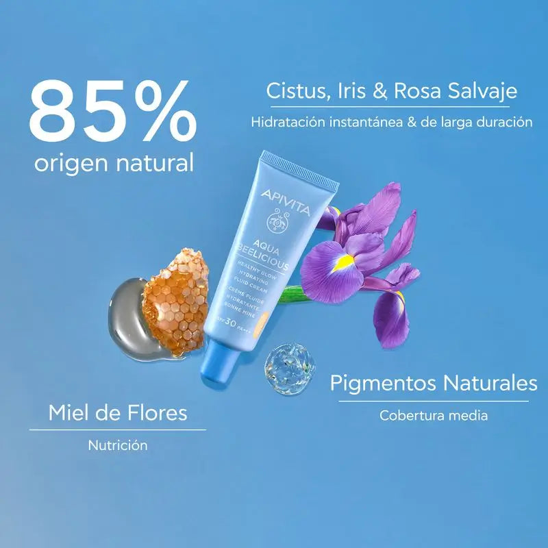 Apivita Aqua Beelicious Illuminating Fluid Cream SPF30, 40 ml