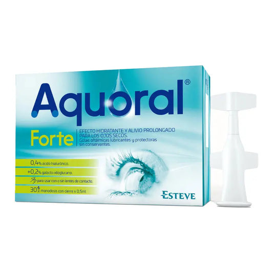 Aquoral Forte Lubricating Ophthalmic Drops, 30 Single Doses